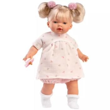 Llorens: Roberta 33cm-es síró baba cumival virágos ruhában kép