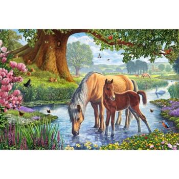 Lovak a pataknál, 150 db (56161) Pferde am Bach / Horses by the stream