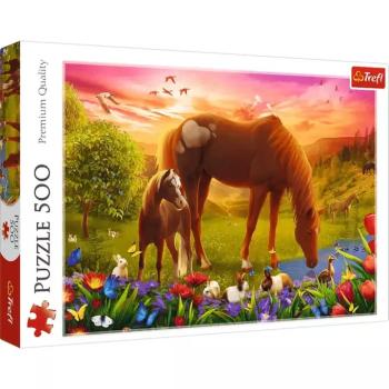 Lovak a réten 500db-os puzzle - Trefl kép