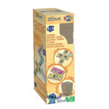 Luna: Disney Stitch 3az1-ben társas - Jenga, Dominó és Memóriajáték kép