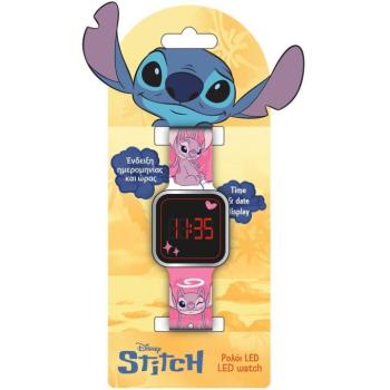 Luna: Disney Stitch és Angel rózsaszín LED-es karóra kép