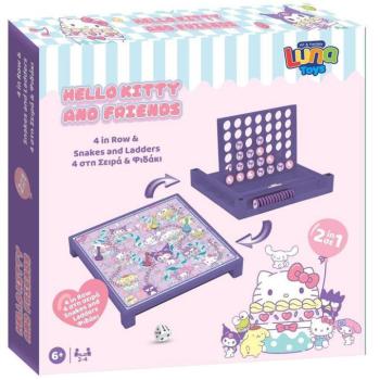 Luna: Hello Kitty 2 az 1-ben társasjáték – Négyet egy sorba és Kígyók és Létrák kép