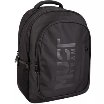 Luna: Must Team Eternal black fekete lekerekített 3 rekeszes iskolatáska, hátizsák 32x18x43cm kép