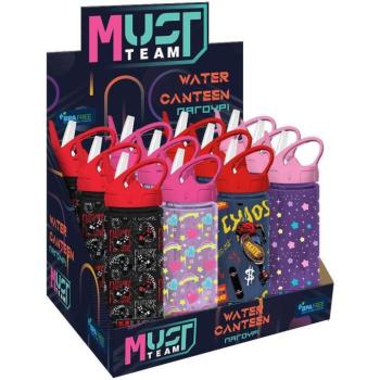 Luna: Must Team mintás műanyag kulacs szívószállal többféle változatban 500ml 1db kép
