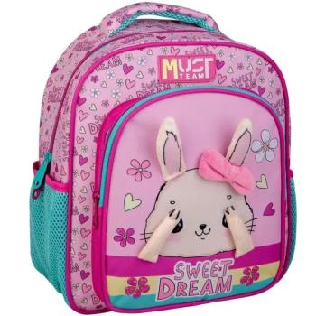 Luna: Must Team nyuszis lekerekített 2 rekeszes ovis hátizsák 27x10x31cm kép