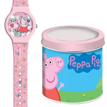 Luna: Peppa malac rózsaszín analóg karóra fém díszdobozban kép
