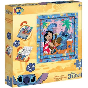 Luna: Stitch Hawaii hangulat 64db-os keretes színezhető puzzle kép