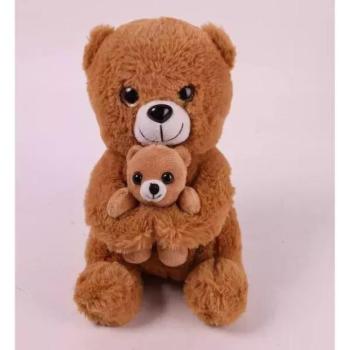 Maci plüssfigura kicsinyével - 20 cm kép