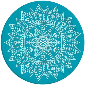 Mandala kék-fehér papírtányér 8db-os szett 23cm kép