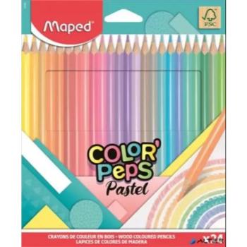 Maped: Color Peps Pastel színes ceruza készlet - háromszögletű, 24 db-os