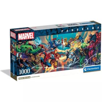 Marvel hősök 1000db-os panoráma puzzle poszterrel - Clementoni kép
