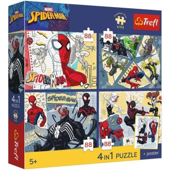 Marvel Pókember - 4 x 88 db-os Premium Plus Kids puzzle - Trefl kép