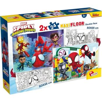 Marvel Spidey 2 az 1-ben maxi 2x24db-os puzzle és színező 50x35cm - Lisciani kép