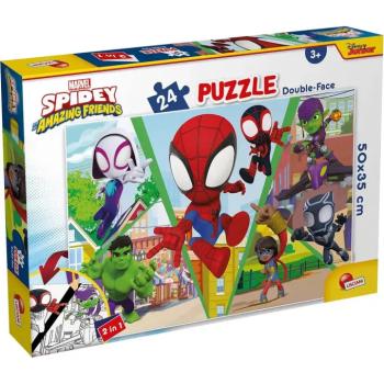 Marvel Spidey harcol 2 az 1-ben 24db-os puzzle és színező 50x35cm - Lisciani kép