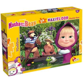 Mása és a medve 2 az 1-ben 24db-os maxi padló puzzle és színező 70x50cm - Lisciani kép