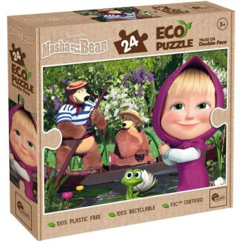 Mása és a medve a tavon 2 az 1-ben 24db-os Eco maxi puzzle és színező 70x50cm - Lisciani kép