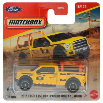 Matchbox: 2015 Ford F-150 Contractor Truck sárga kisautó 1/64 - Mattel kép
