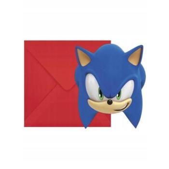 Meghívók borítékokkal - Sonic 6 db kép