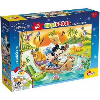 Mickey egér 2 az 1-ben 60db-os maxi puzzle és színező 70x50cm - Lisciani kép