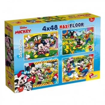 Mickey egér 2 az 1-ben maxi 4x48db-os puzzle és színező 35x25cm - Lisciani kép