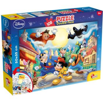 Mickey egér - A detektív 2 az 1-ben 108db-os puzzle és színező 50x35cm - Lisciani kép