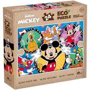Mickey Egér és barátai 2 az 1-ben 24db-os Eco mini puzzle és színező 35x25cm - Lisciani kép