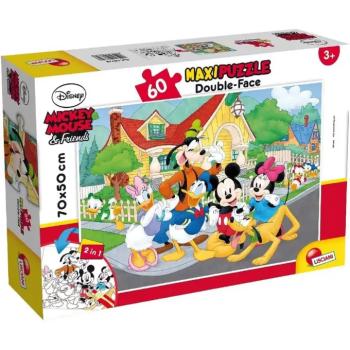 Mickey egér és barátai 2 az 1-ben 60db-os maxi puzzle és színező 70x50cm - Lisciani kép