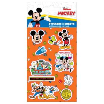 Mickey egér öntapadós matrica szett 8x12cm-es íven 5db kép