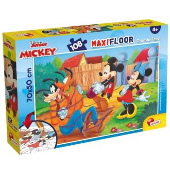 Mickey és barátai 2 az 1-ben 108db-os puzzle és színező 70x50cm - Lisciani kép