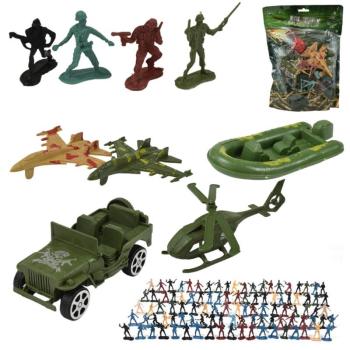 Military Set: Nagy katonai játékszett járművekkel és katona figurákkal