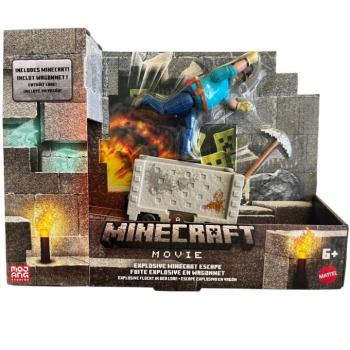Minecraft A Film - Steve és a bányakocsi játékszett - Mattel kép