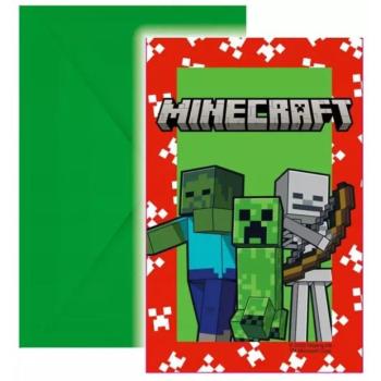 Minecraft: Meghívó borítékkal - 6 db-os kép