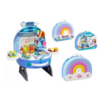 Mini cukrászda játékszett szivárványos bőröndben - hordozható kép