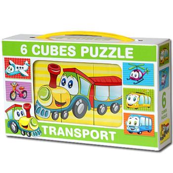 Mini mesekocka vidám járgányokkal 6db-os - D-toys kép