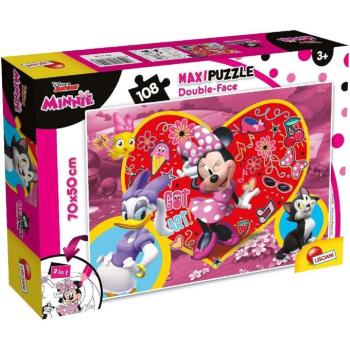 Minnie egér 2 az 1-ben 108db-os puzzle és színező 70x50cm - Lisciani kép