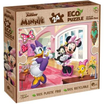 Minnie egér és Daisy kacsa kalandjai 2 az 1-ben 24db-os Eco maxi puzzle és színező 70x50cm - Lisciani kép