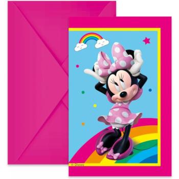Minnie egér party meghívó 6db-os szett kép