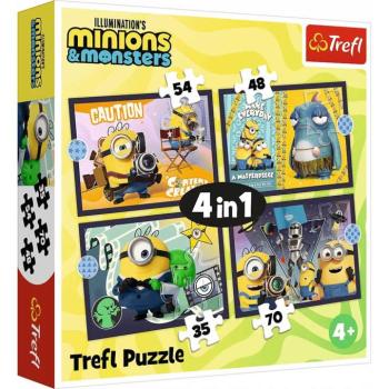 Minyonok 3 4 az 1-ben puzzle 35-48-54-70db-os - Trefl kép
