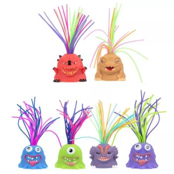 Monster Fun: Mókás hajas szörny figura nyújtható hajjal többféle változatban 1db kép