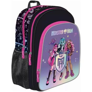 Monster High fekete iskolatáska, hátizsák 38x30x18cm kép