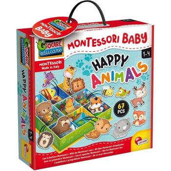 Montessori: Boldog állatok játékgyűjtemény 67db-os szett - Lisciani kép