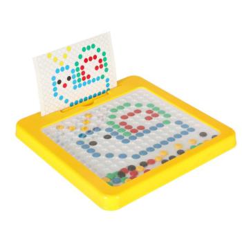 Montessori mágneses tábla mozaik színes pöttyök sárga 26 x 26 cm kép