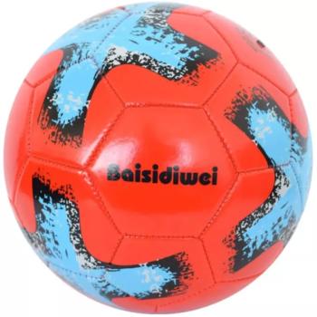 Műbőr focilabda színes kereszt mintával 23cm kép
