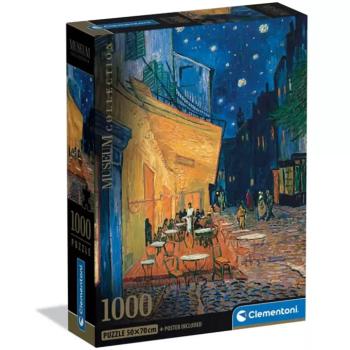 Museum Collection: Van Gogh - Kávézó terasz éjjel 1000 db-os puzzle poszterrel - Clementoni kép