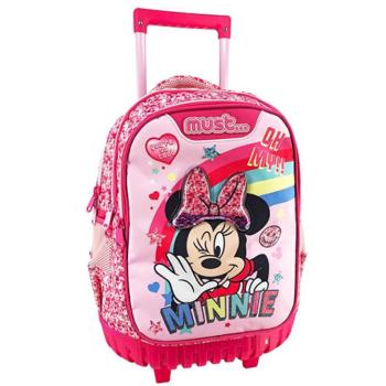 Must... Minnie egér három rekeszes, gurulós iskolatáska, hátizsák kép