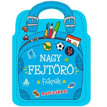 Nagy fejtörő - fiúknak matricás füzet kép