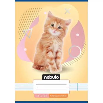 Nebulo: Cica mintás 4.osztályos vonalas füzet A/5 21-32 kép