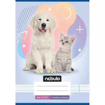 Nebulo: Kutya cica mintás 4.osztályos vonalas füzet A/5 21-32 kép
