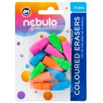 Nebulo: Színes ceruzavég radírok 12db-os szett kép