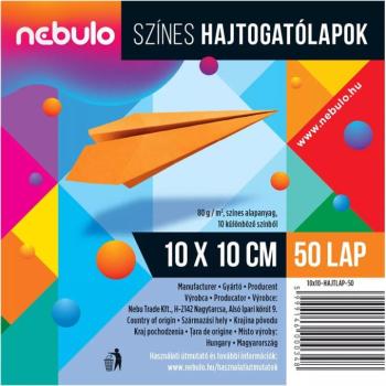 Nebulo: Színes hajtogatólap 50 lapos 10x10cm 80g kép